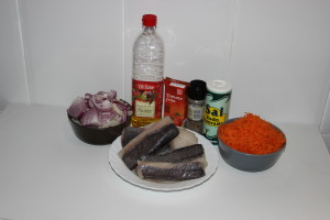 Ingredientes de pescado a la marinada